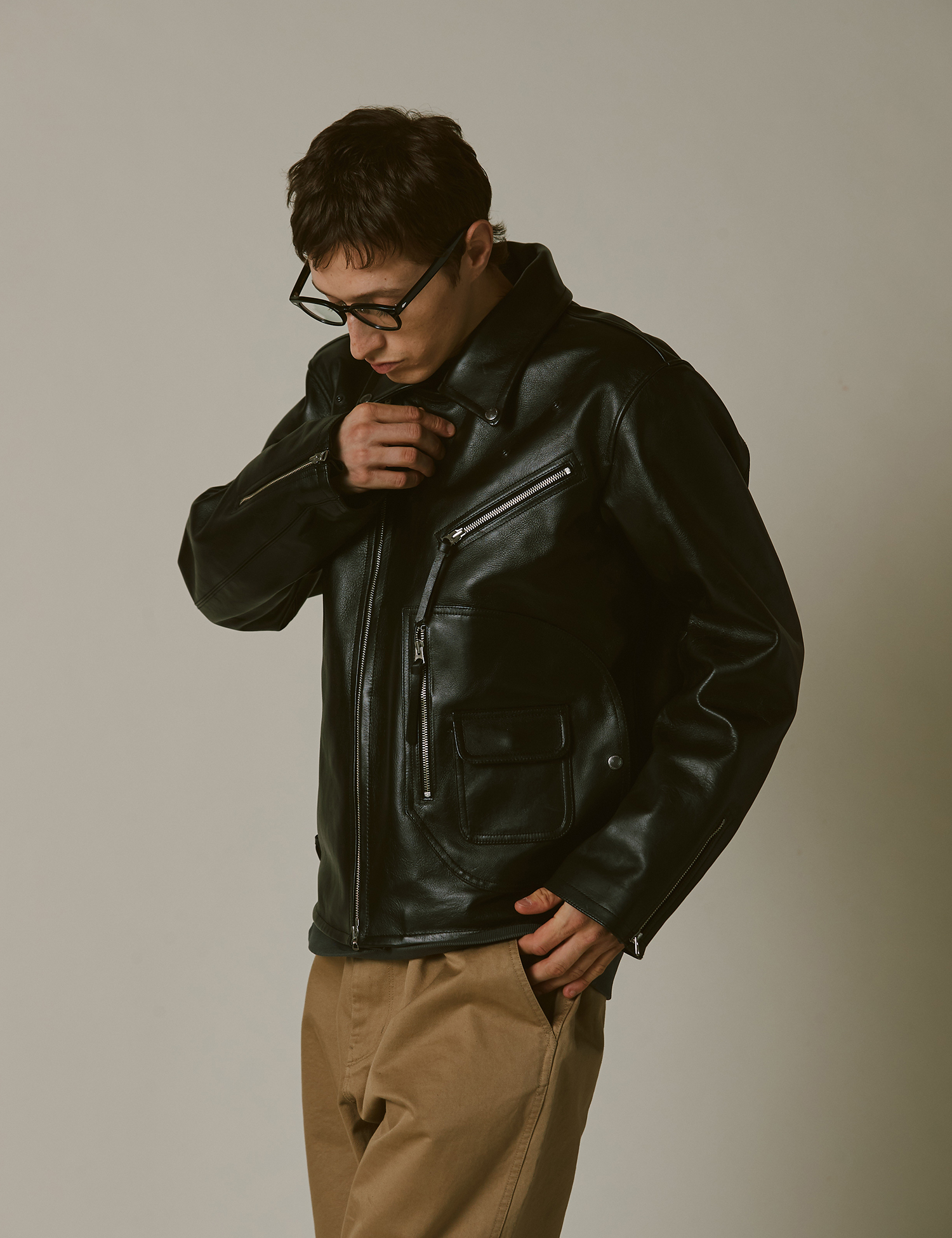 MUSINSA公式 | NAMERCLOTHING D-POCKET DOUBLE RIDER BLACK